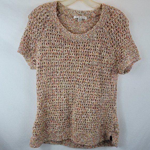 CAbi Sweaters Cabi Style 96 Sorbet Pullover Sweater Crochet Pink